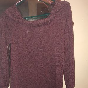 off the shoulder pink shirt